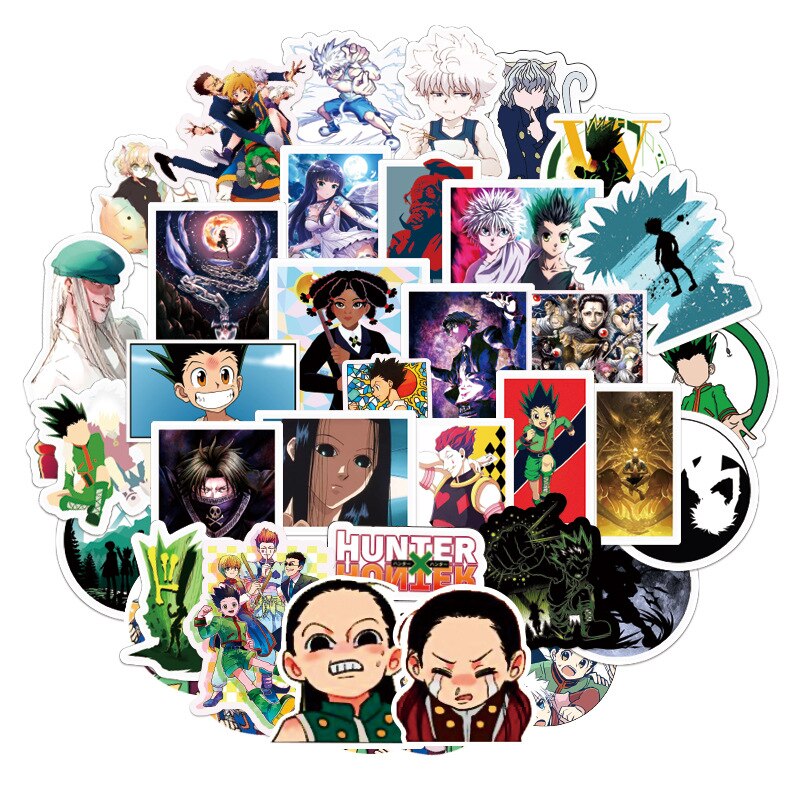 100Pcs Cartoon Anime Hunter x Hunter Stickers for Phone Bike Skateboard Guitar Luggage Laptop Cup Waterproof 4 - Hunter X Hunter Shop