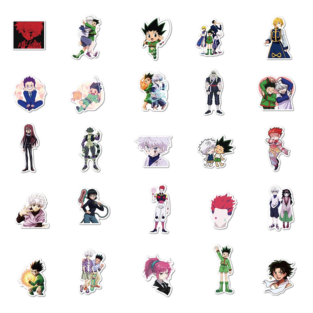 50Pcs Pack Anime Hunter x Hunter Graffiti Stickers Anime Stickers For Motorcycle Luggage Laptop Bicycle Skateboard 2 - Hunter X Hunter Shop