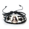 Japanese Anime Hunter X Hunter Display Black Leather Bracelet Handmade Cartoon Printed Glass Dome Buckle Multilayer 4 - Hunter X Hunter Shop