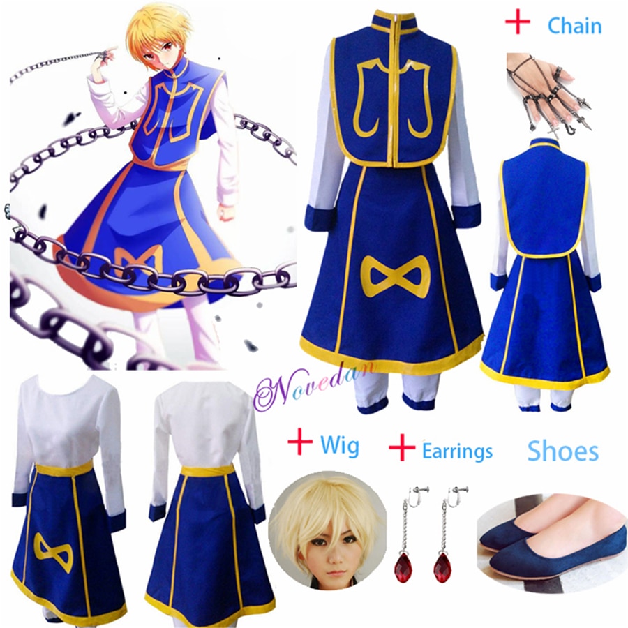 Anime Manga Hunter x Hunter Cosplay Costume Kurapika Chains Ring Earring Shirt Wig Halloween Christmas Party - Hunter X Hunter Shop