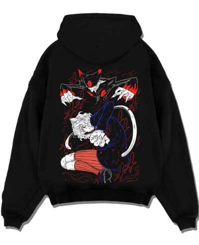HXHLIC A.black hoodie flat back design - Hunter X Hunter Shop